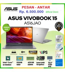 Asus A516JAO  -  INTEL Core i3-1005G1 | 4GB | 512GB PCIE + HS/15.6" HD/BACKLIT/WIN10+OHS2019